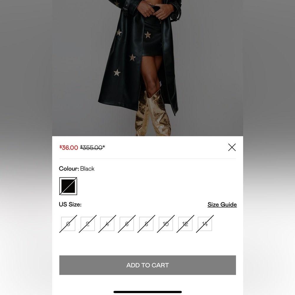 NWT Nasty Gal Premium Star Trench Coat - Picture 4 of 4